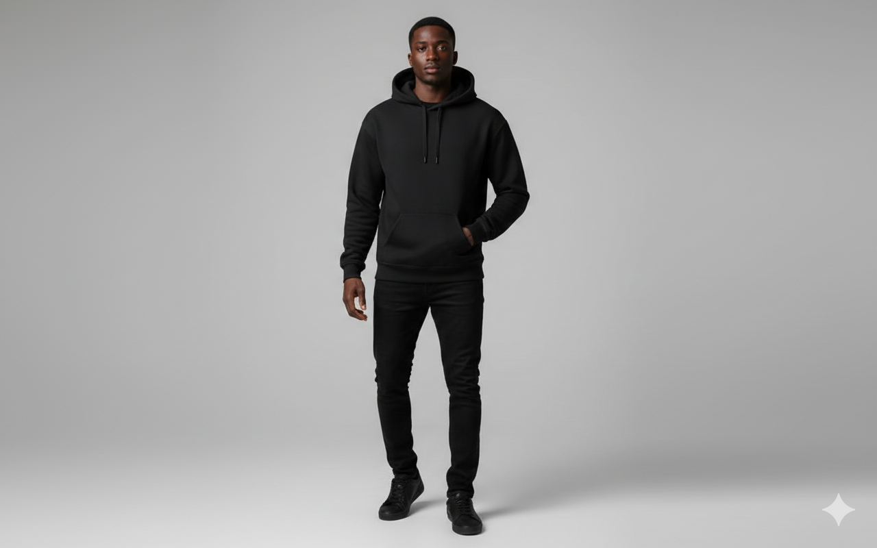 Plain Black Hoodie