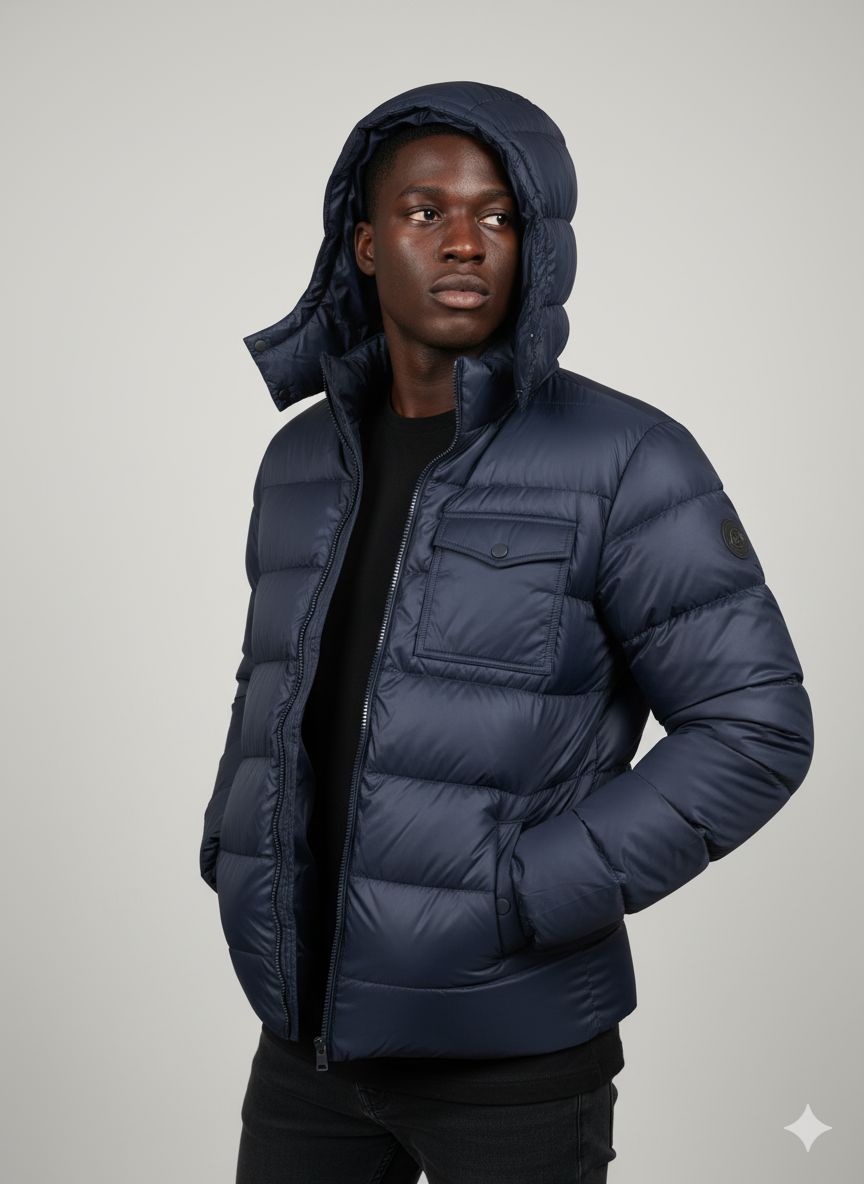 Men's High-Performance Insulated Puffer Jacket with Detachable Ho
