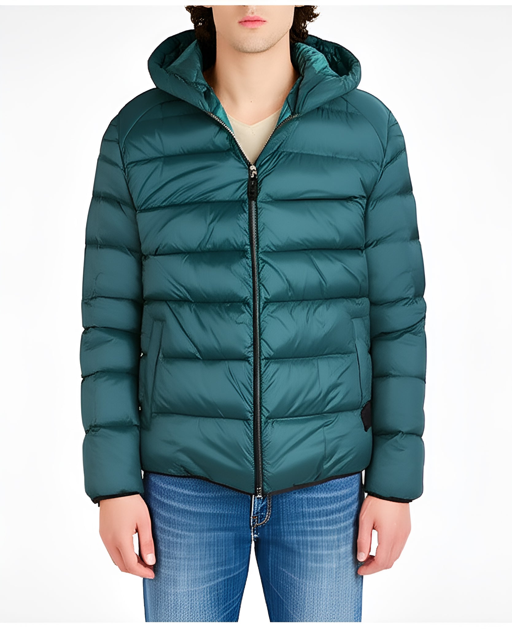 Men's High-Performance Insulated Puffer Jacket with Detachable Hood Green